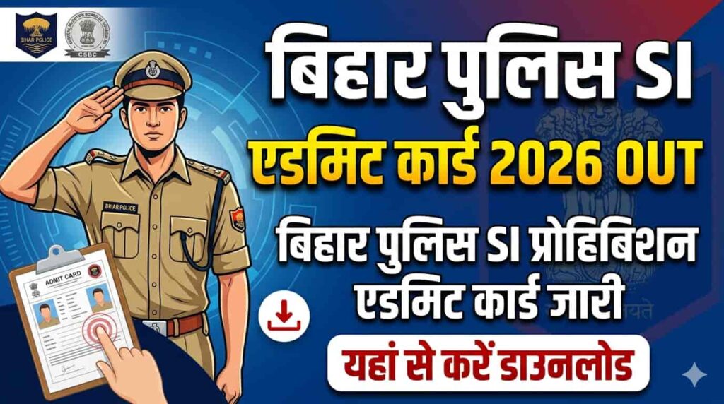 Bihar Police SI Prohibition Admit Card 2026